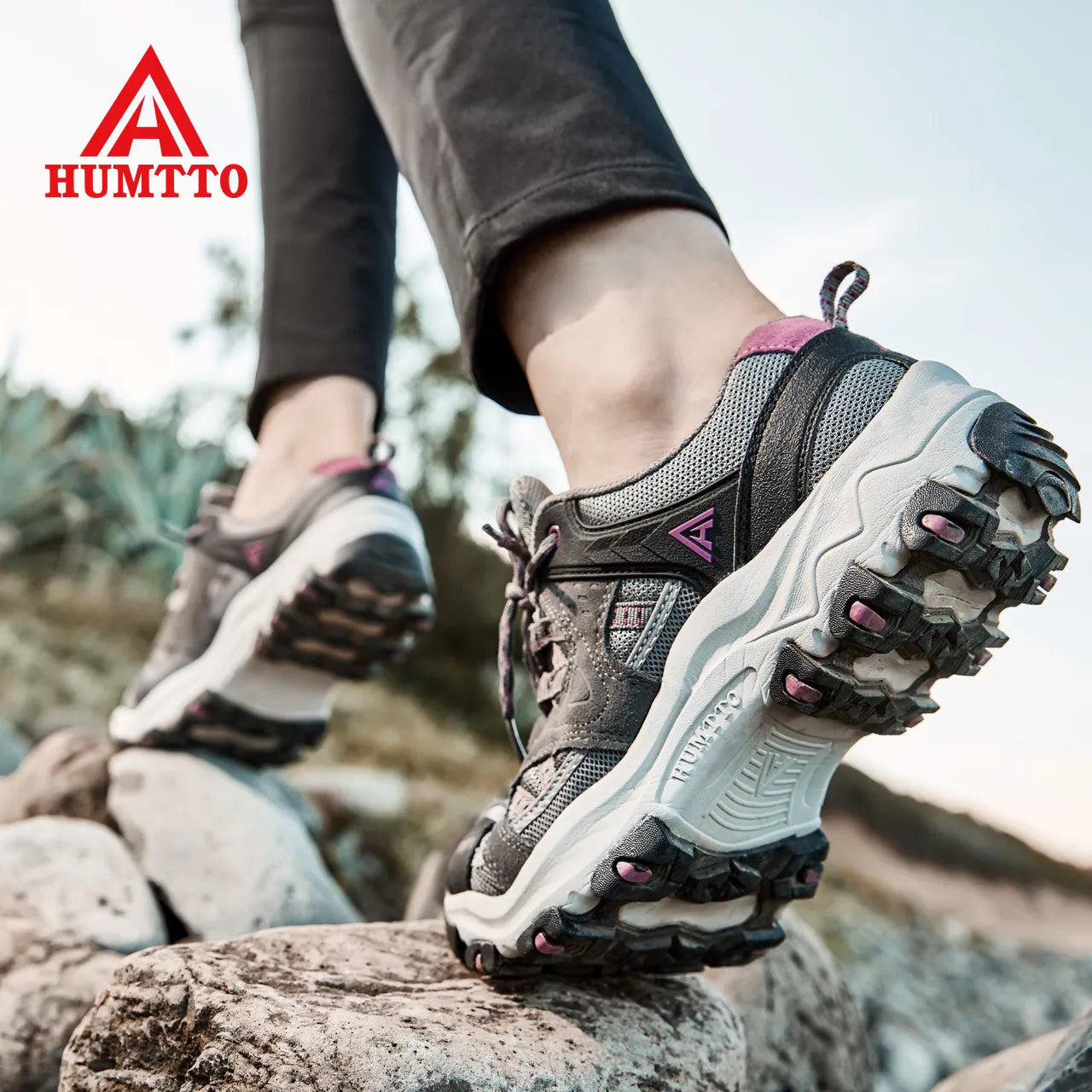 Baskets Outdoor HUMTTO pour Femmes - Chaussures de Randonnée, Escalade et Trekking, en Cuir Confortable et Durable