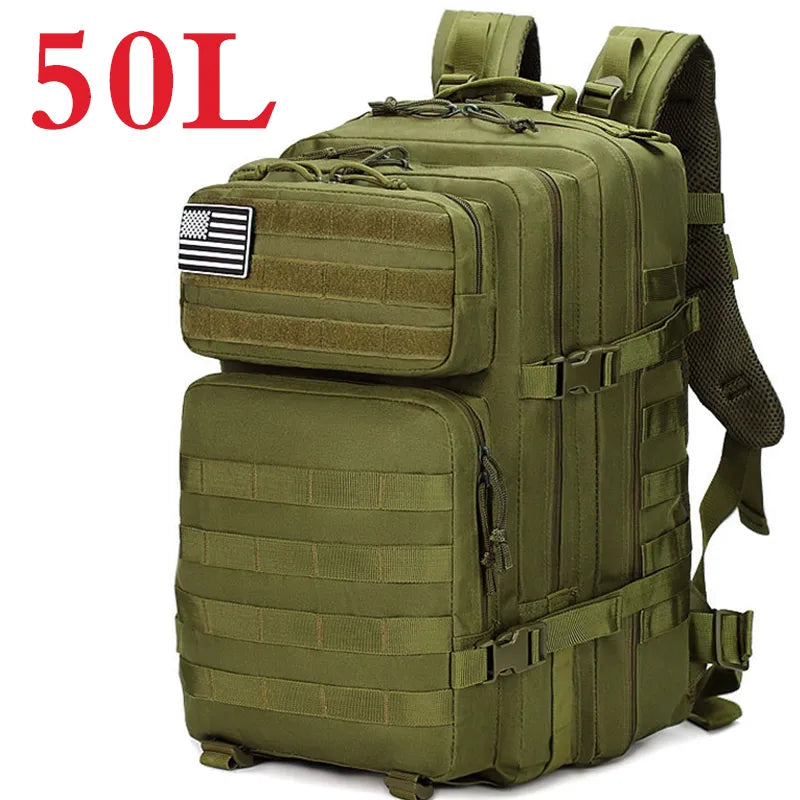 Sac à Dos Tactique Militaire Étanche 25/50L pour Hommes - Grande Capacité, Idéal pour Randonnée, Camping, Chasse et Trekking